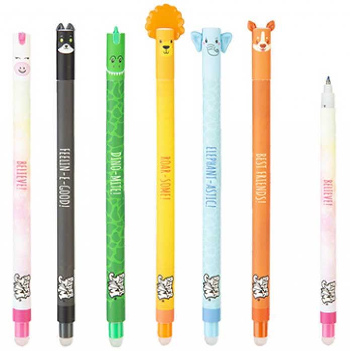 ASST PAPER JAM ANIMAL DESIGN ERASABLE GEL PENS