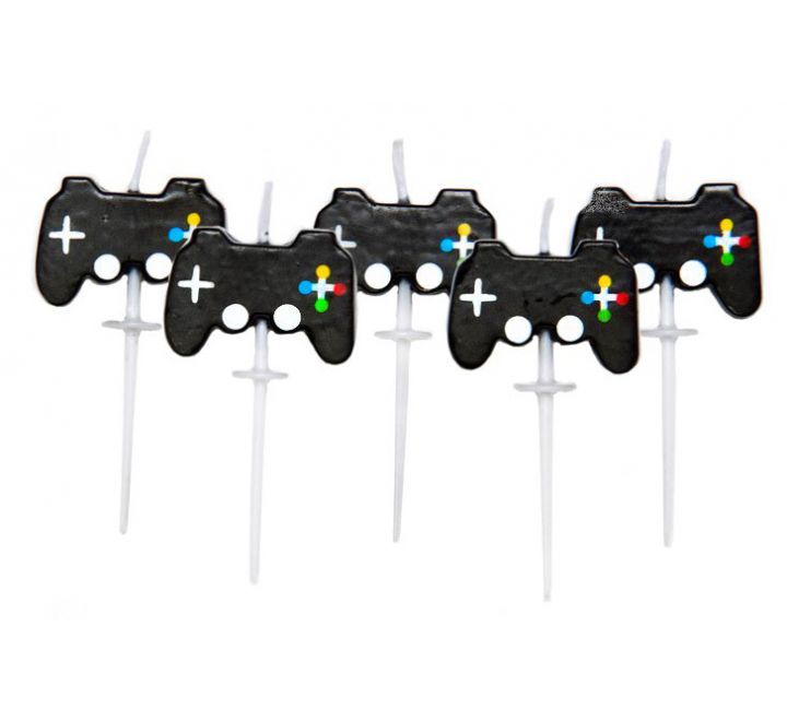 5PK GAMING PARTY PICK CANDLES