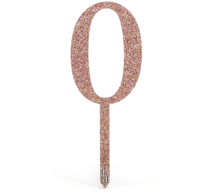 NO.0 ACRYLIC SPARKLING FIZZ ROSE GOLD CAKE TOPPER