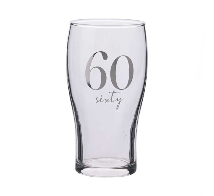 Milestones Beer Glass 60th Birthday