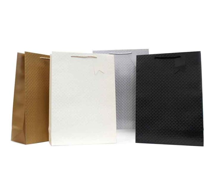 4ASST EMBOSSED FOIL CLASSICS XLG GIFT BAG 12S