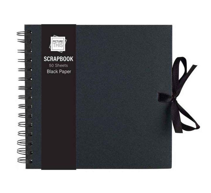 50 SHEET BLACK PAPER MEDIUM SCRAP BOOK