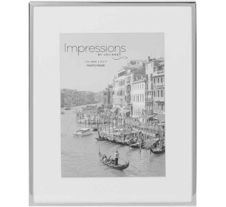 5x7in SILVERPLATED PHOTO FRAME WHITE BORDER