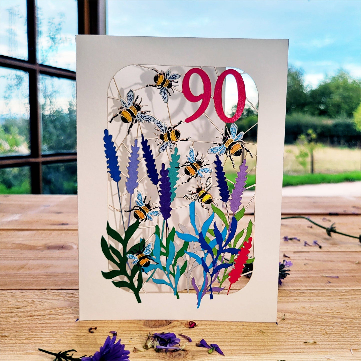 90TH Age Birthday Card, Bee Design