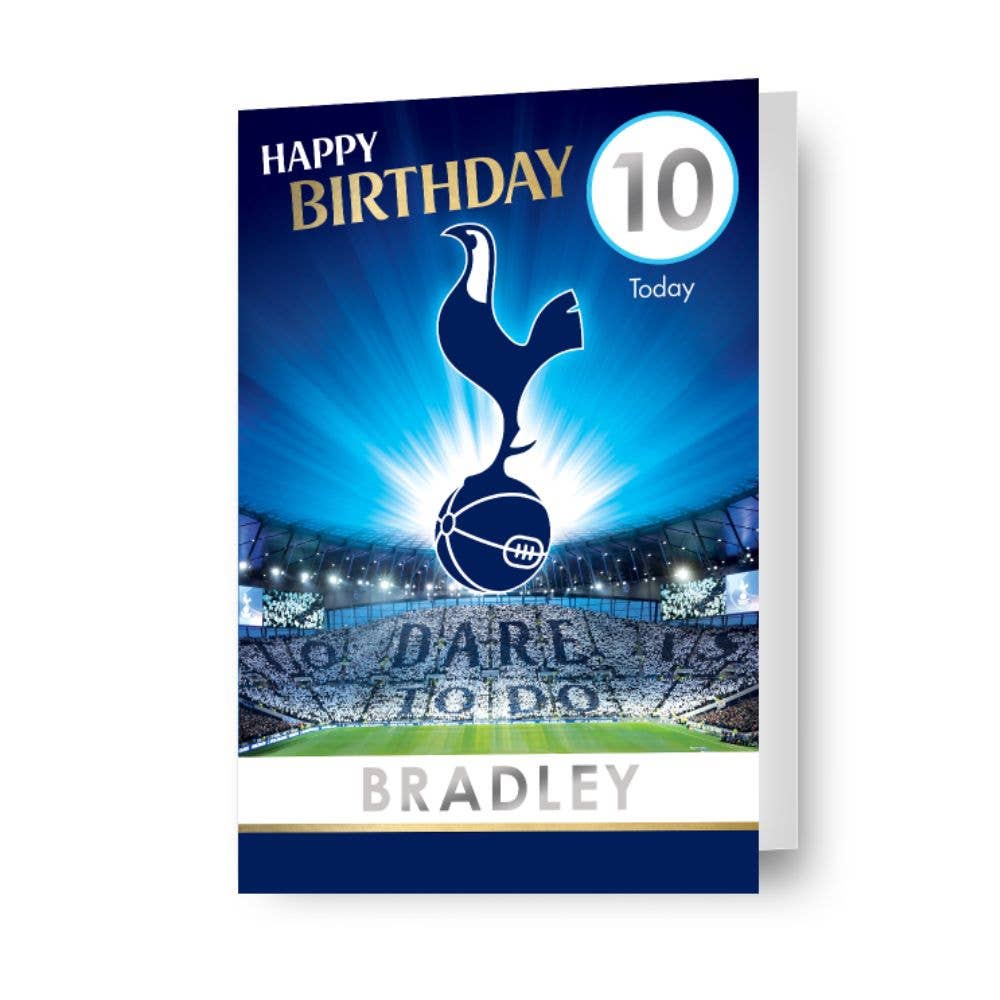 Tottenham Hotspur FC Personalised Birthday Card With Sticker Sheet