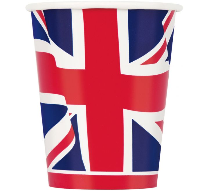8PK 9OZ UNION JACK PAPER CUPS