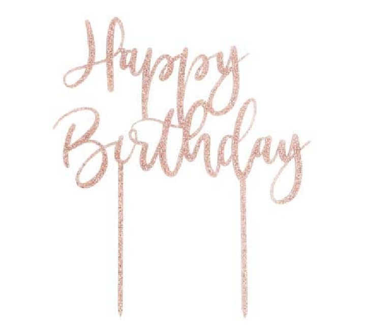 ROSE GOLD HAPPY BIRTHDAY CAKE TOPPER