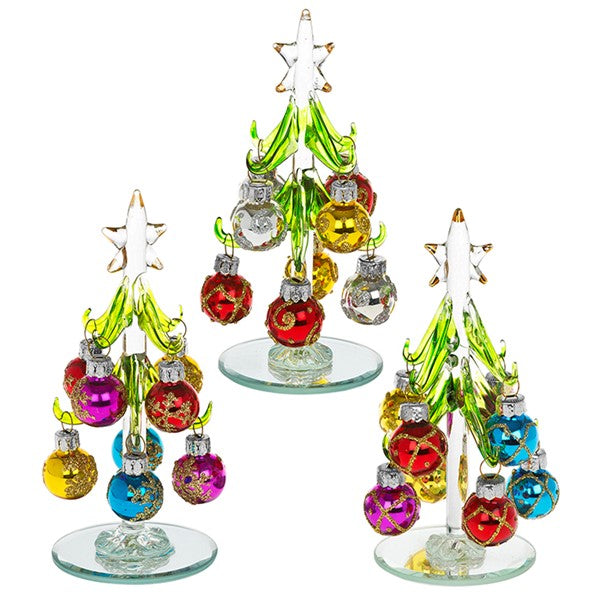 Deco Glass Tree Baubles Small