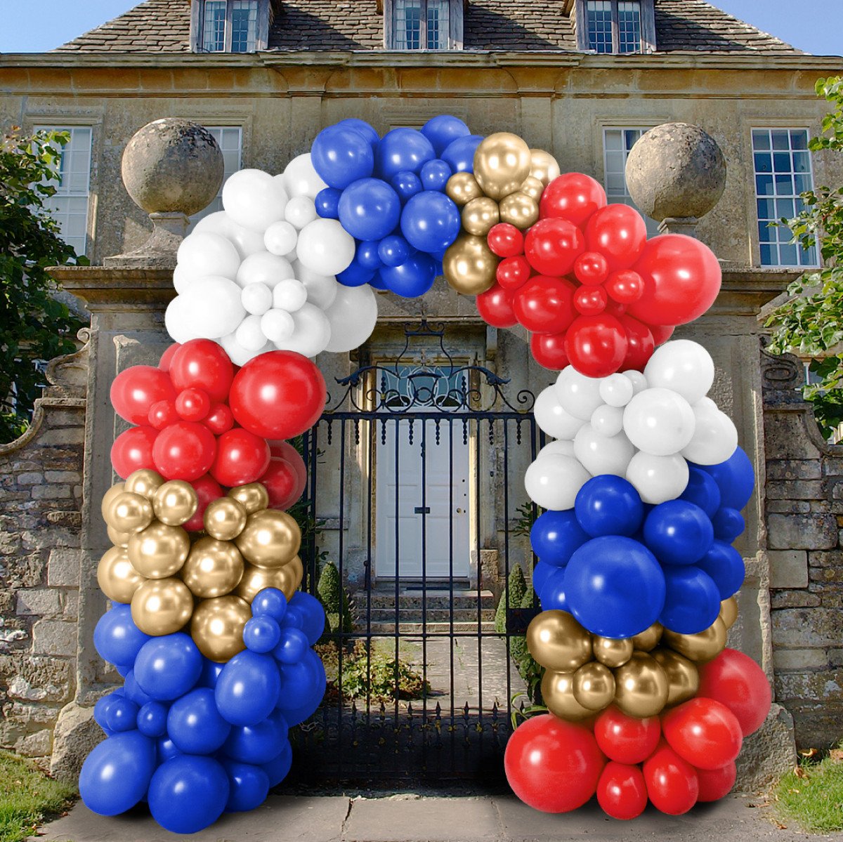 Union Jack Ready Made Latex Balloon Arch Inflated