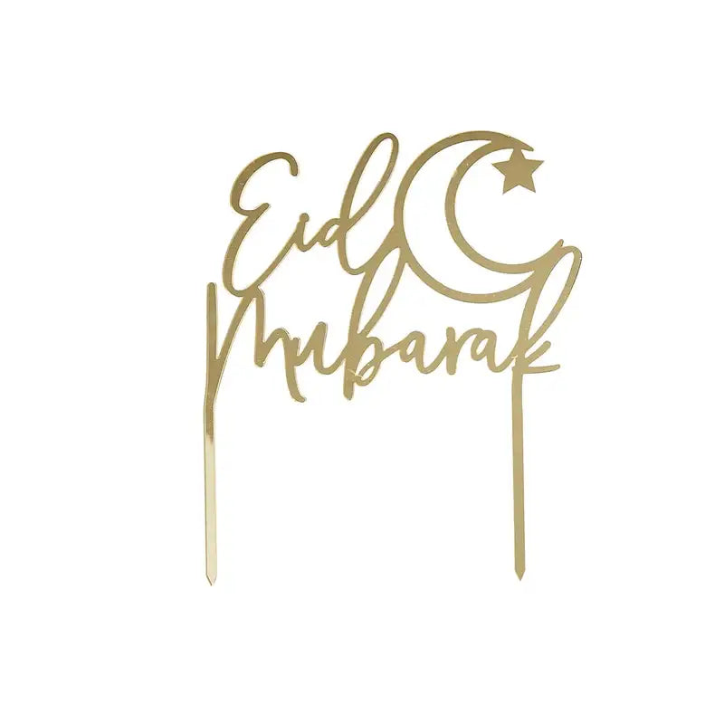 Gold 'Eid Mubarak' Acrylic Cake Topper