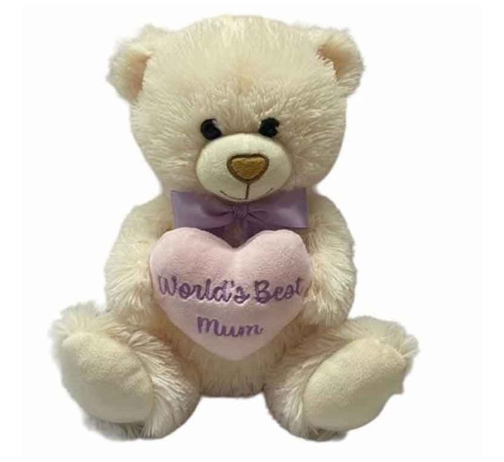 25cm MOTHERS DAY BEAR WITH HEART