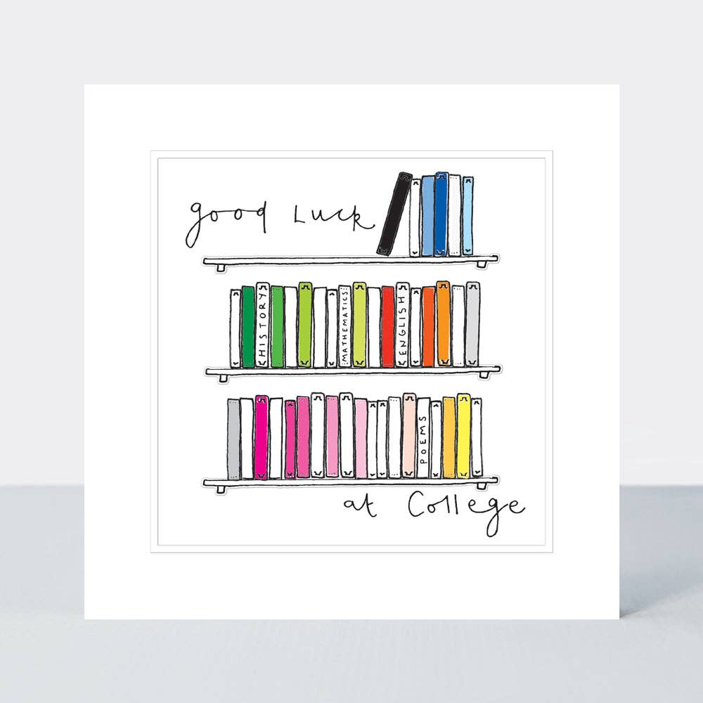 Pocket Rocket - Good Luck at College - Bookshelf - Card
