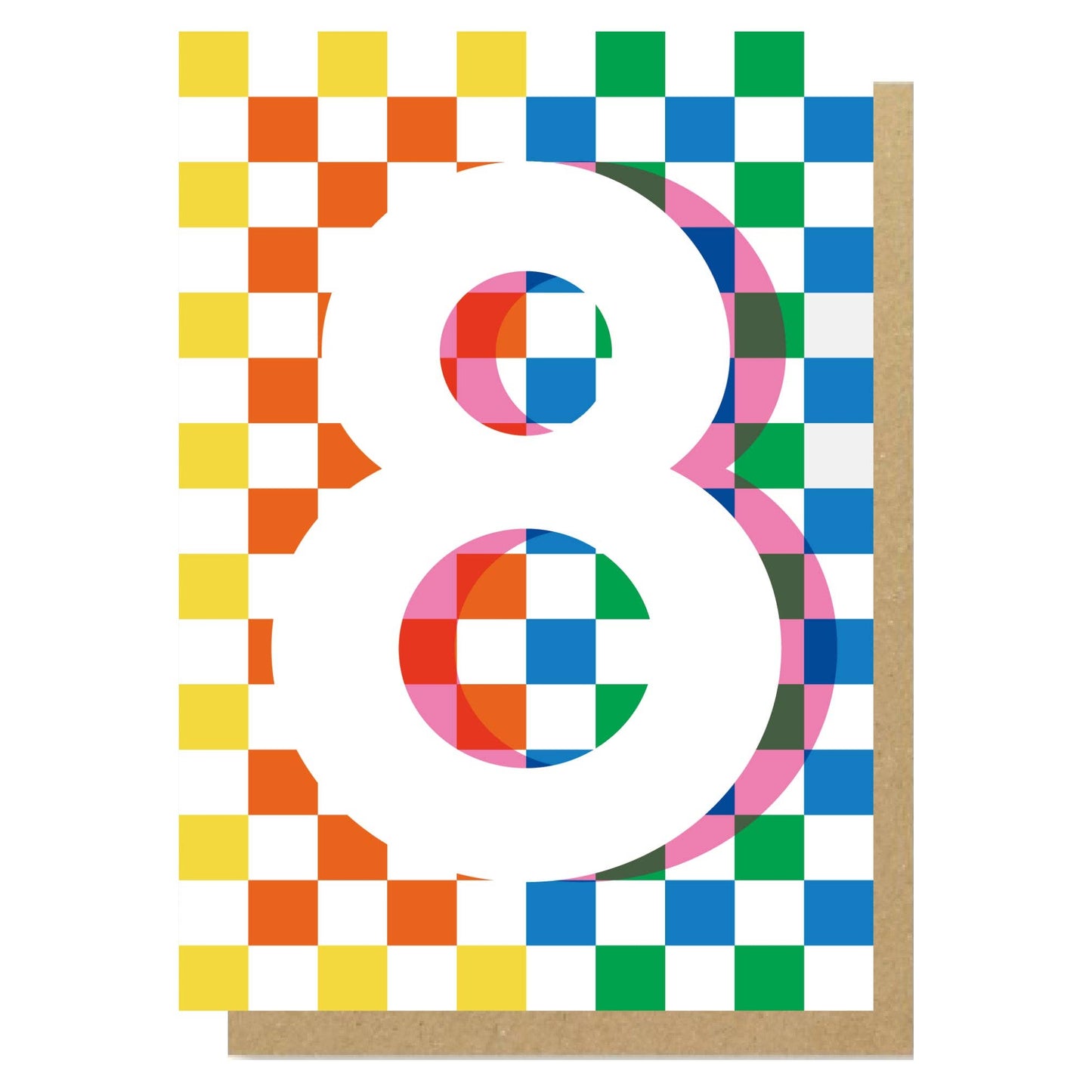 Number 8 colour block card