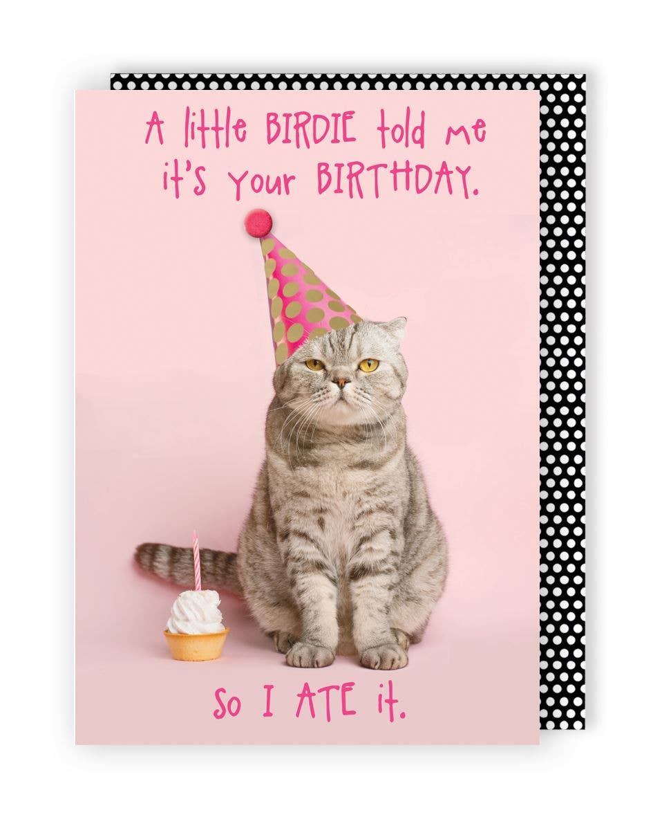 Cat With Party Hat And Cupcake - Yours Truly - Second Nature
