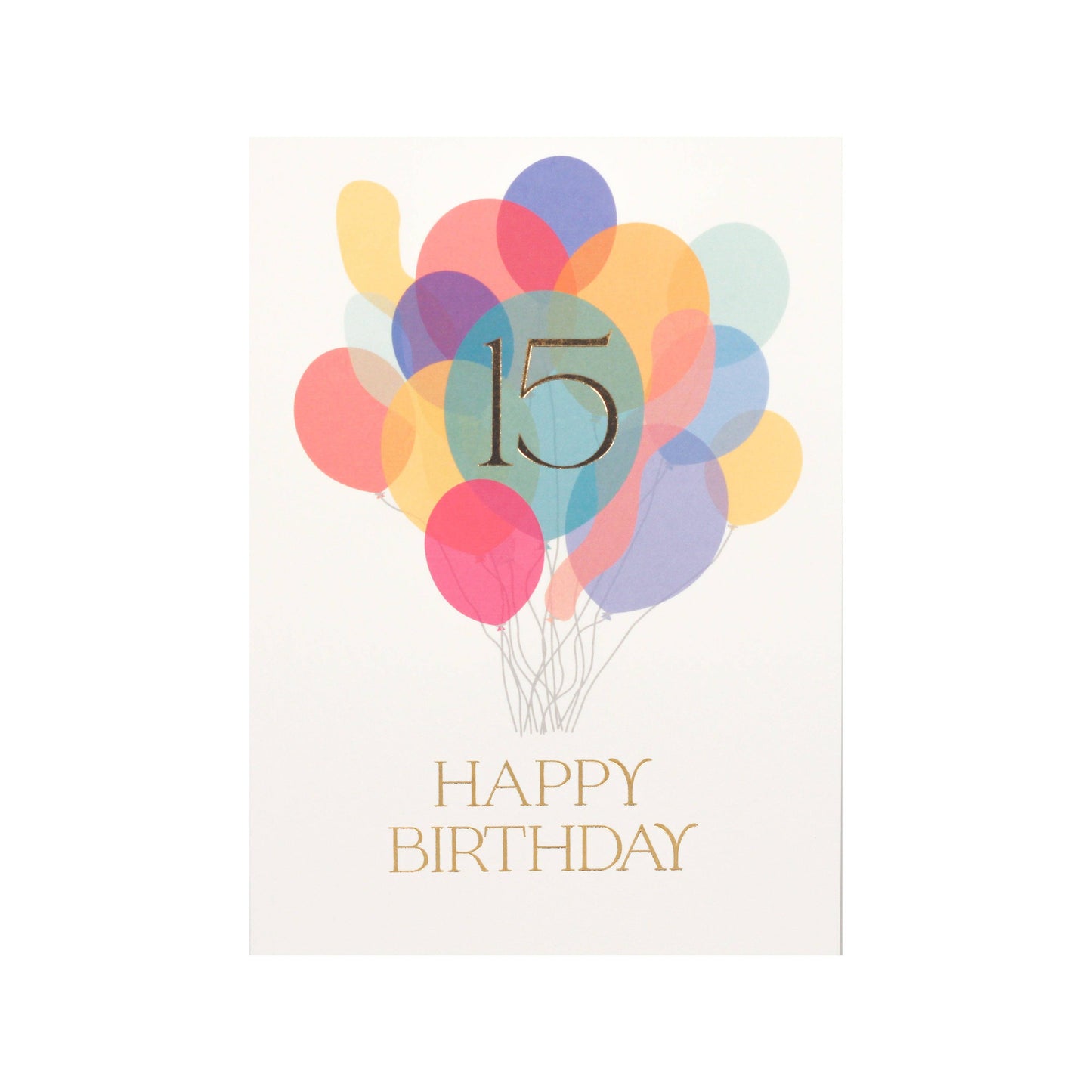 Fifteenth Birthday Balloon Bunch Card