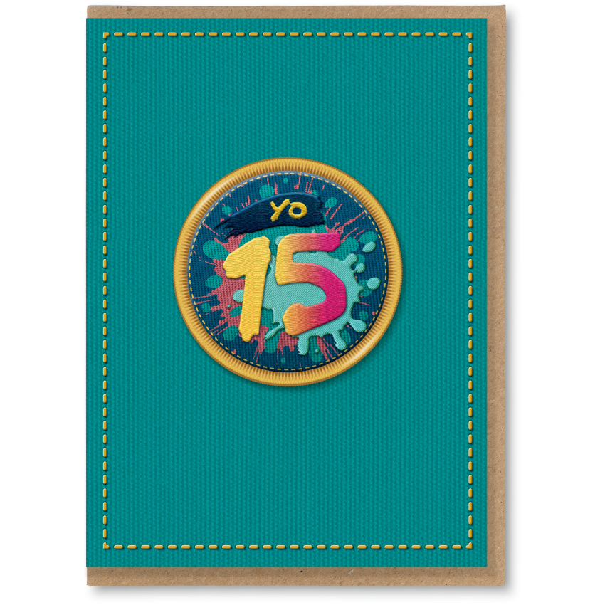 NAP255 15th birthday card, yo 15