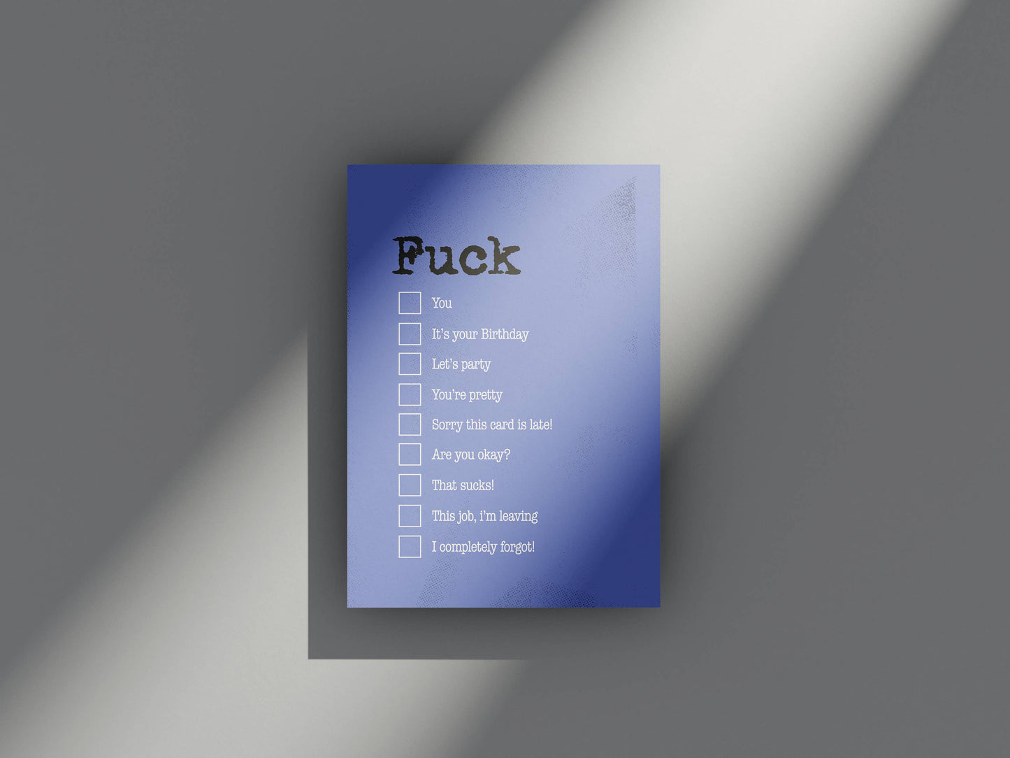'Fuck' A6 Size Sustainable Birthday Card