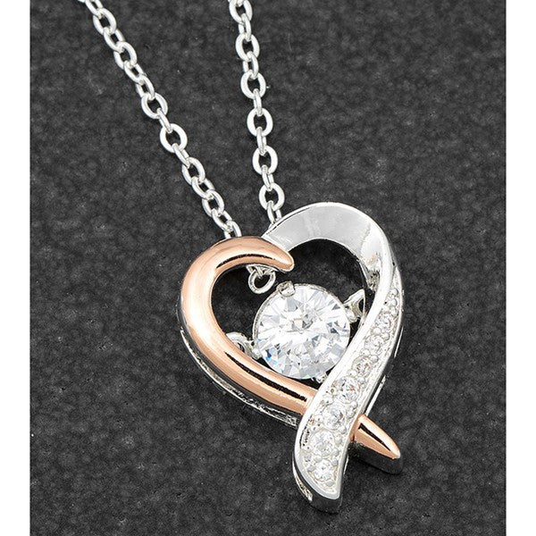 Kiss Collection Two Tone Kissing Heart Necklace