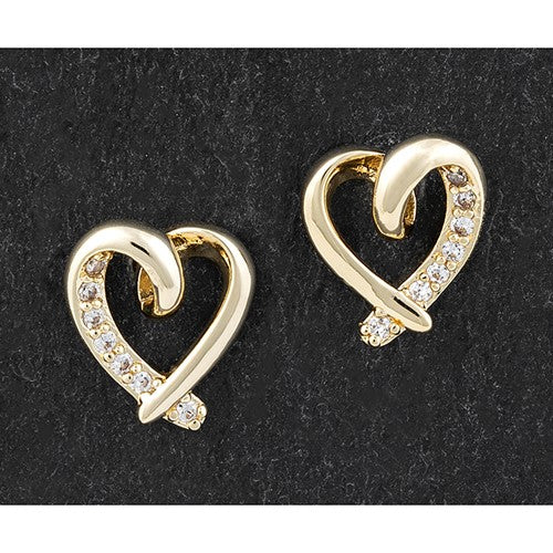 Kiss Collection Gold Plated Looped Heart Earrings