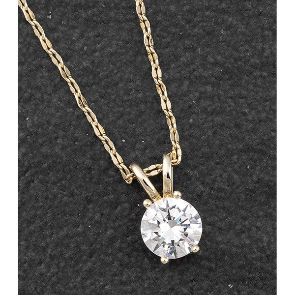 Pure Elegance Gold Plated Solitaire Necklace
