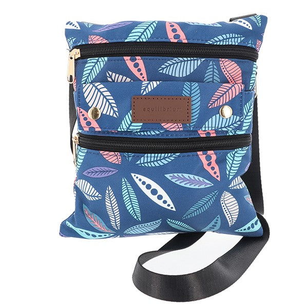 Leaves Cross Body Bag Modern Blue