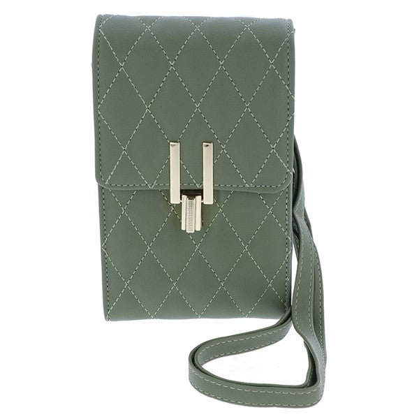 Diamond Quilt Mobile Phone Bag Sage