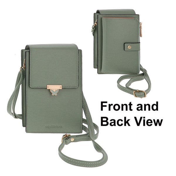 Buttefly Clasp Mobile Phone Bag Sage