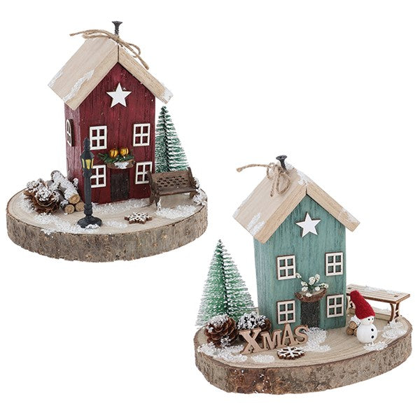 Folk Art Xmas Cottage Tall