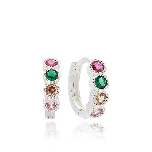 Glam Rox Elegant Silver Plated Hoop Earrings