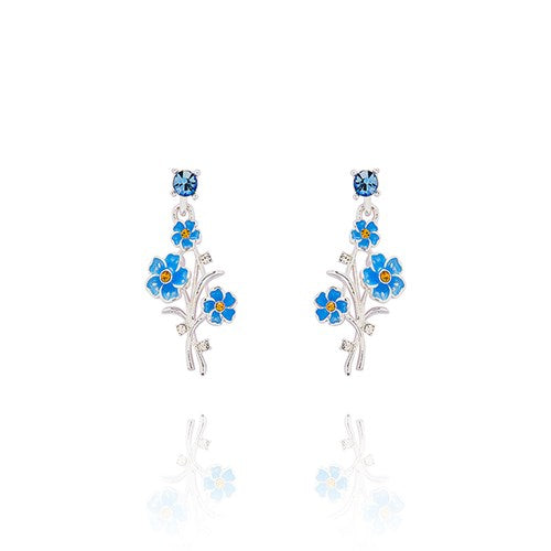 Forgot Me Not Silver Plated Posy Earrings