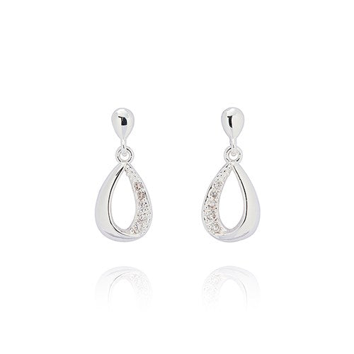 Raindrops Twisted Silver Plated Earrings