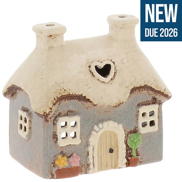 Village Pottery Mini Heart Cottage Grey