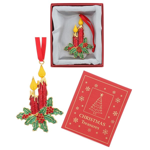 Xmas Treasures Holly Candlestick