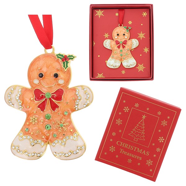 Xmas Treasures Holly Gingerbread Man