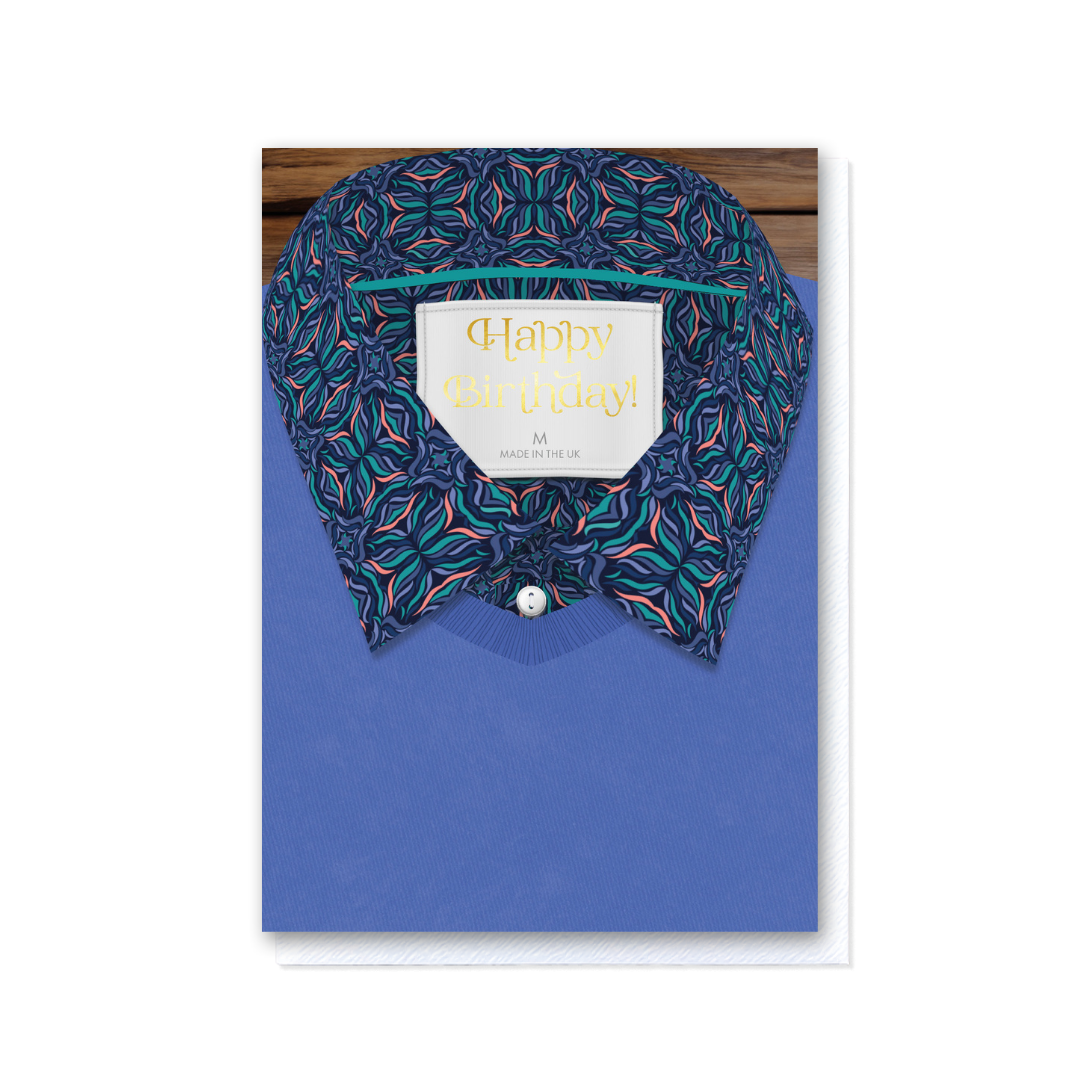 Attirely Good - Seaside Swishes Blue Happy Birthday