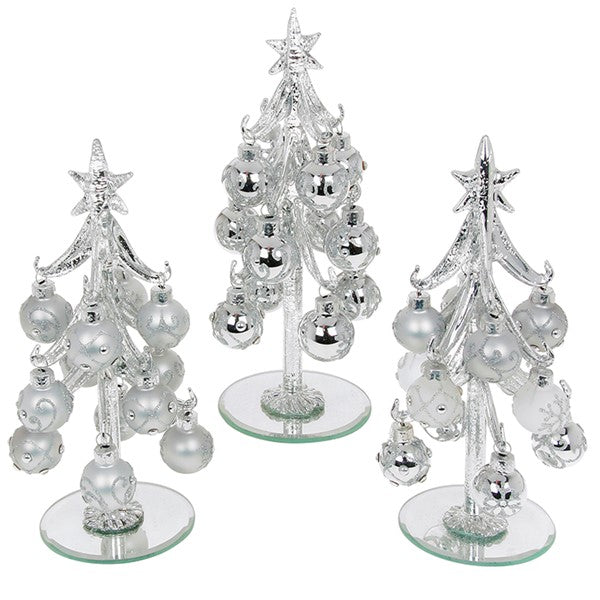 Deco Glass Pure Silver Tree Medium