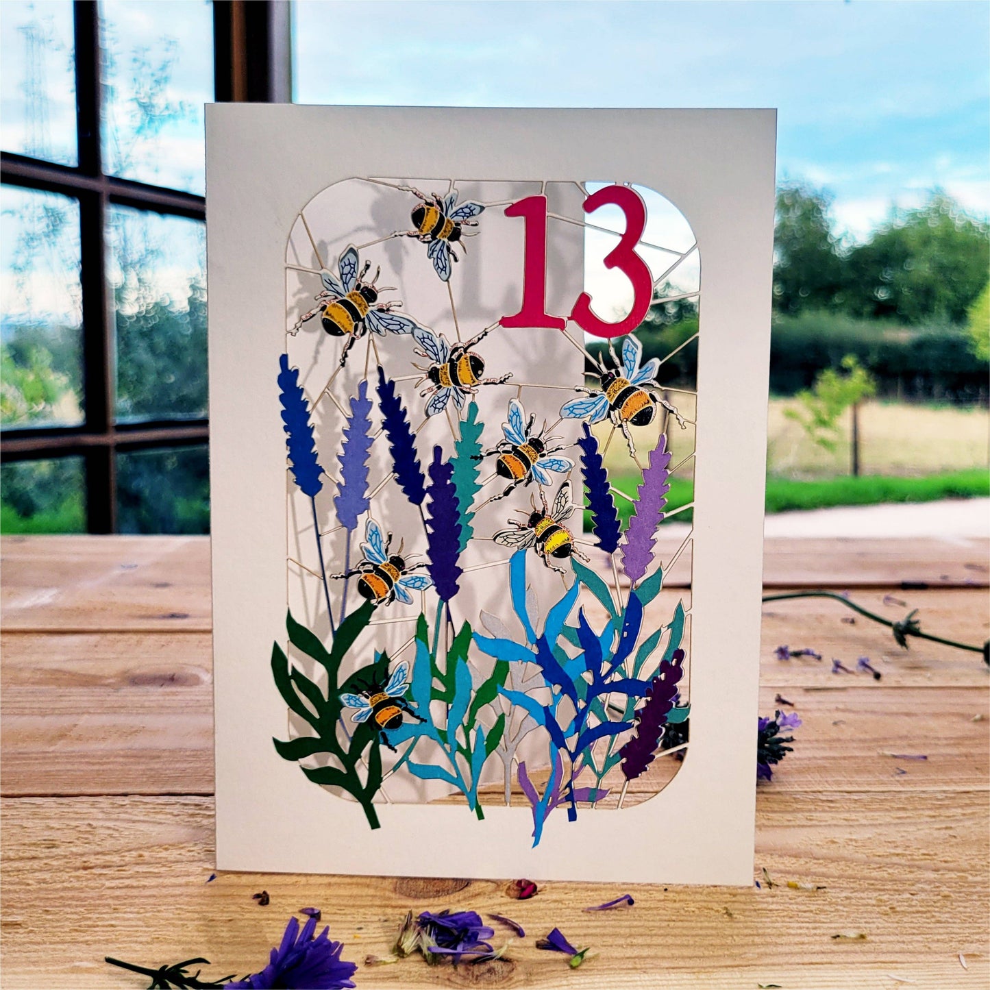 Age 13 Bee Design Birthday Card, 13TH Celebration