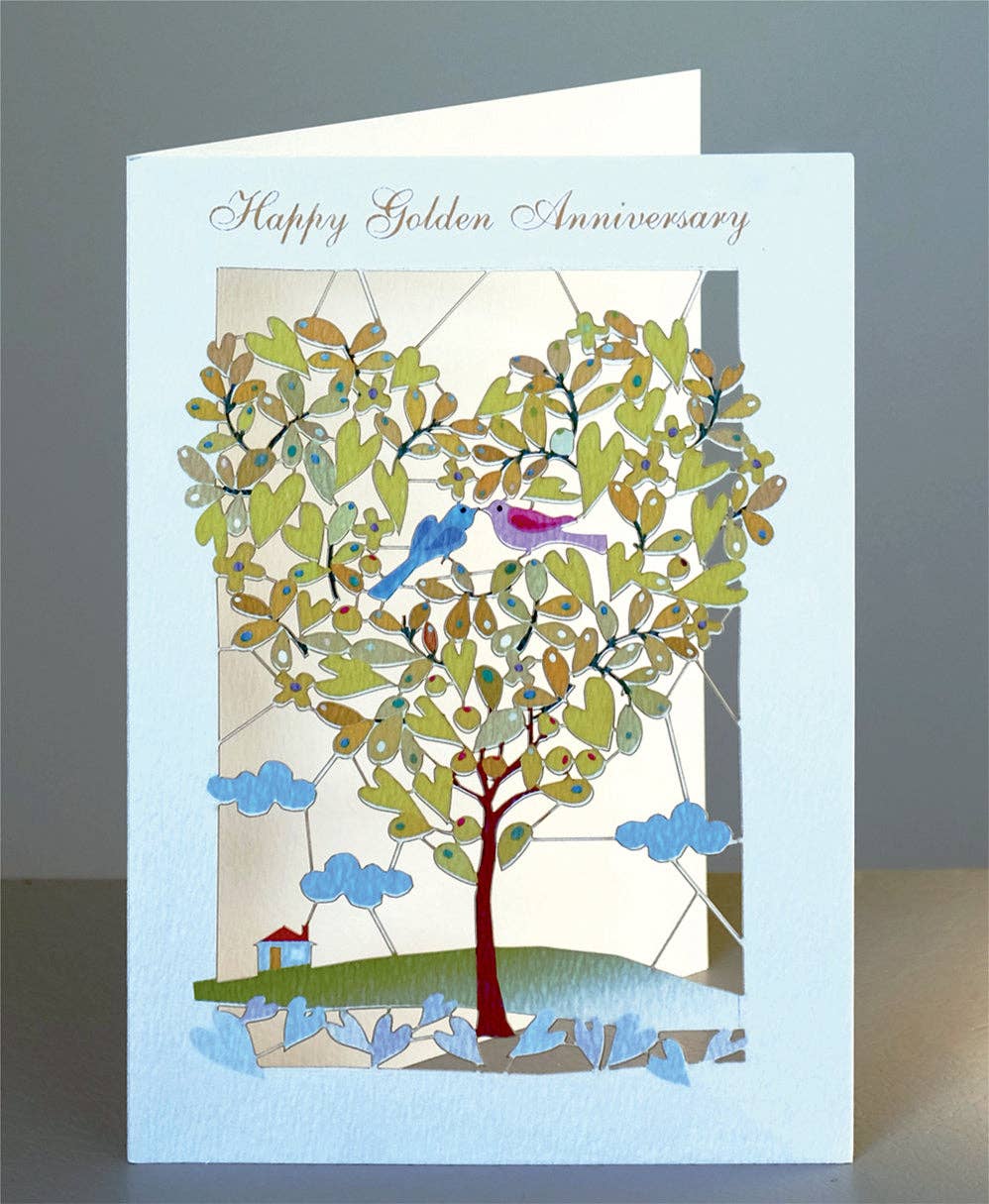 50TH Golden Anniversary Love Birds Card