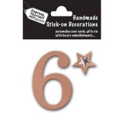 Stick-on Number 6 Rose Gold