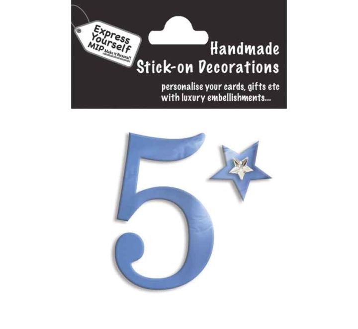 76X50mm NO.5 BLUE MINI NUMBER STICKER