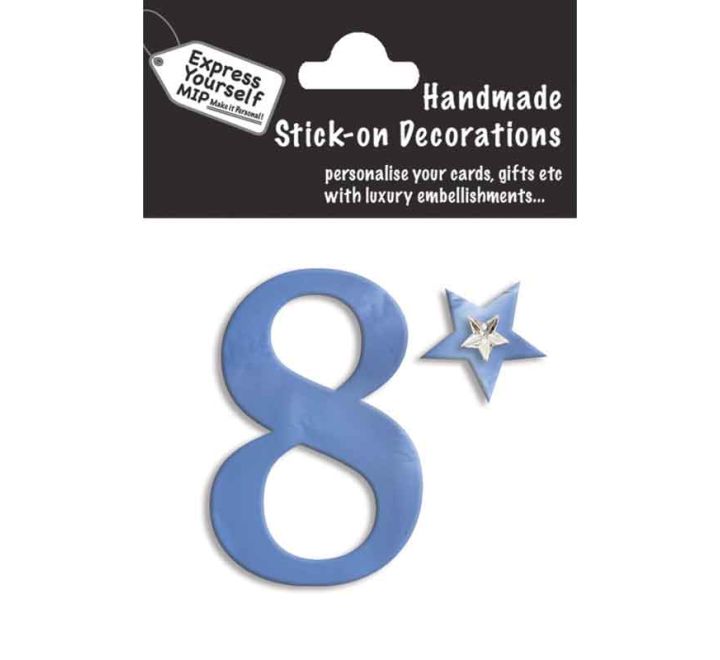 76X50mm NO.8 BLUE MINI NUMBER STICKER