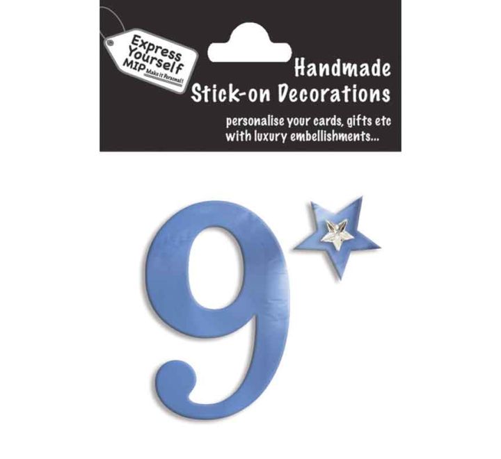 76X50mm NO.9 BLUE MINI NUMBER STICKER