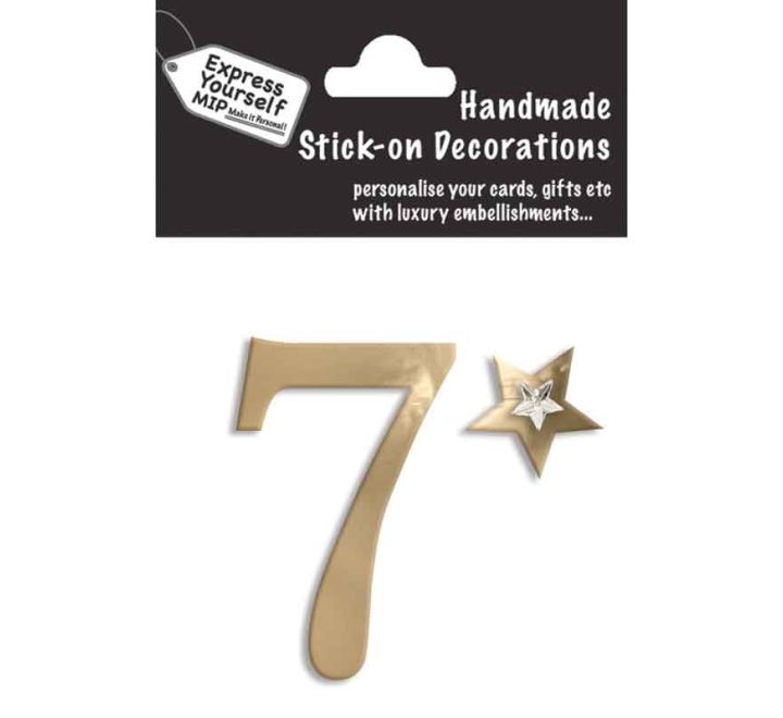 76X50mm NO.7 GOLD MINI NUMBER STICKER