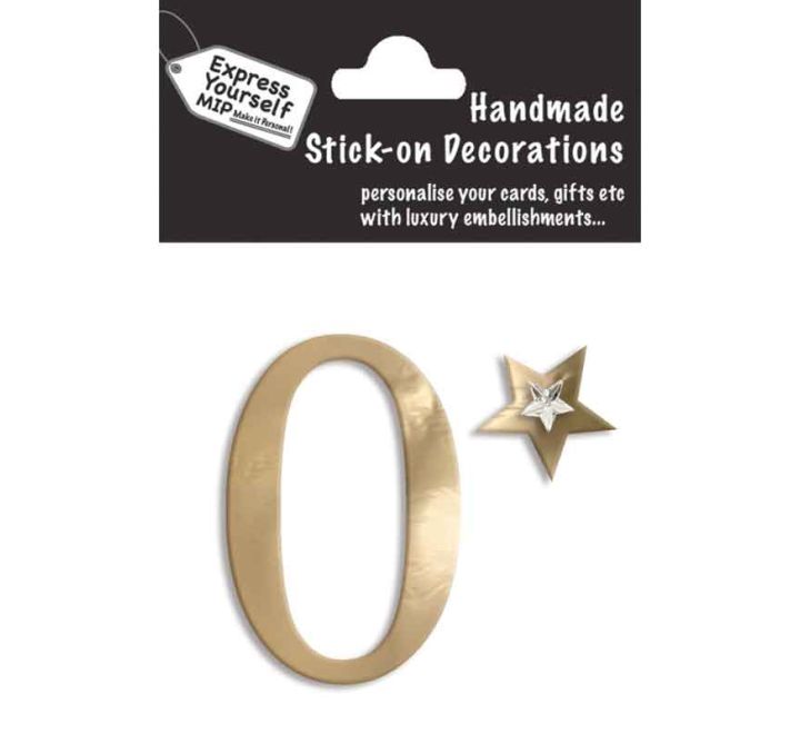 76X50mm NO.0 GOLD MINI NUMBER STICKER