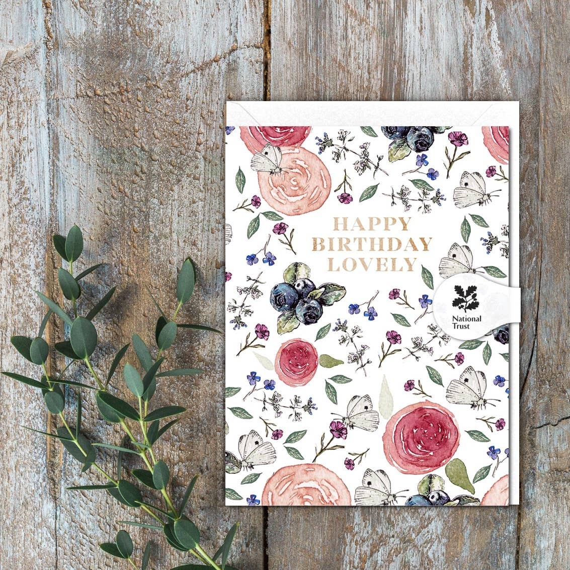 Happy Birthday Lovely (White Butterflies) Card (Cello-Free)