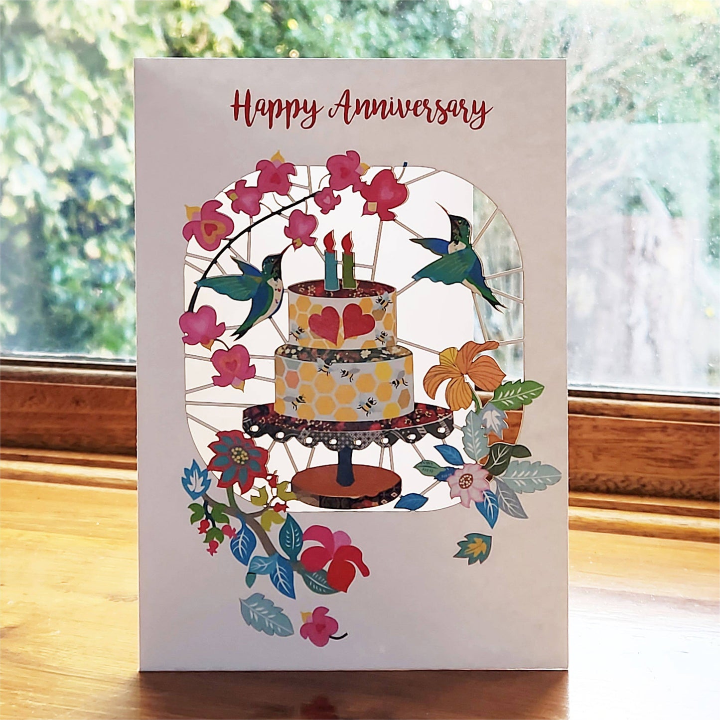 Happy Anniversary Card with Humming Birds - PPC031