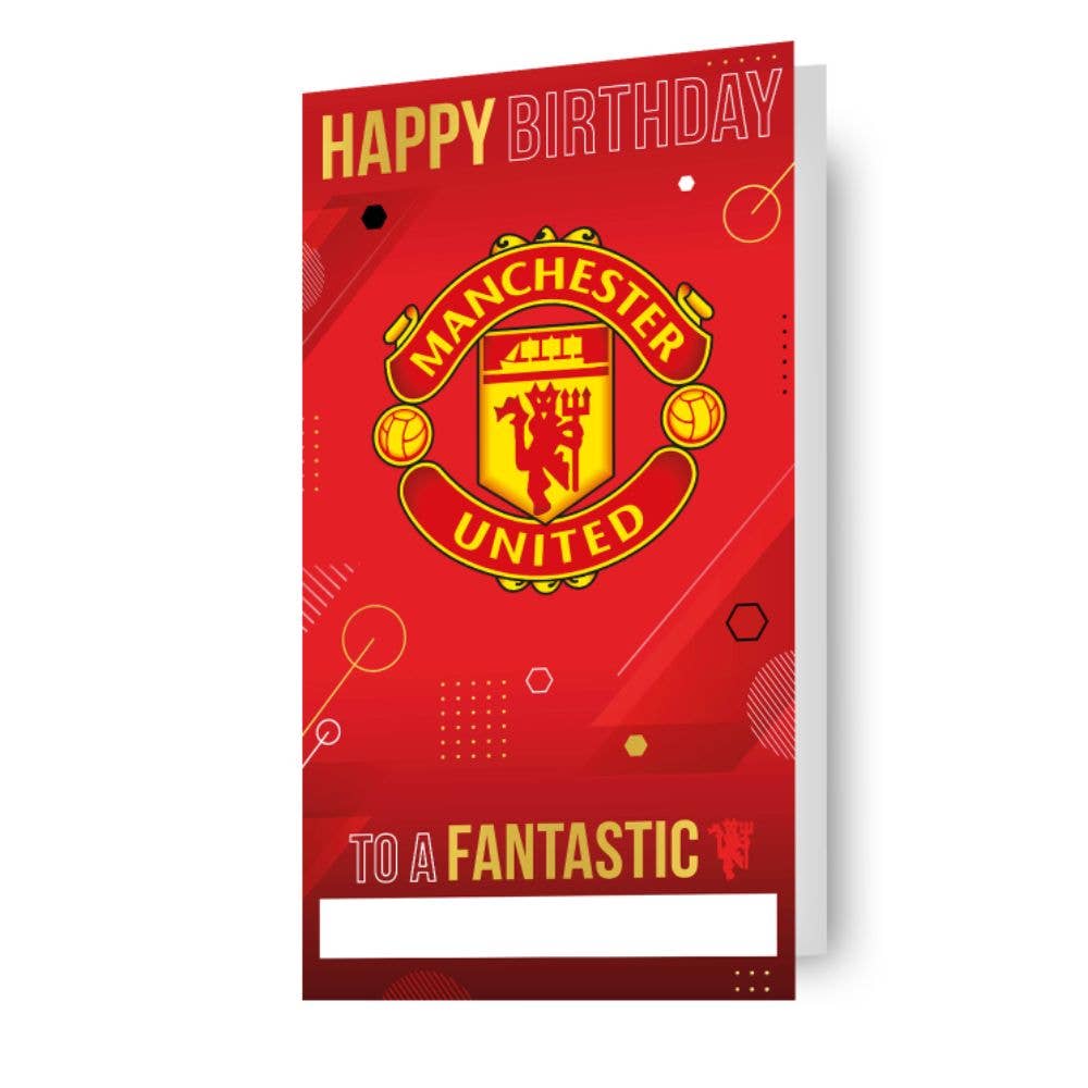 Manchester United FC Personalised Birthday Card With Sticker Sheet