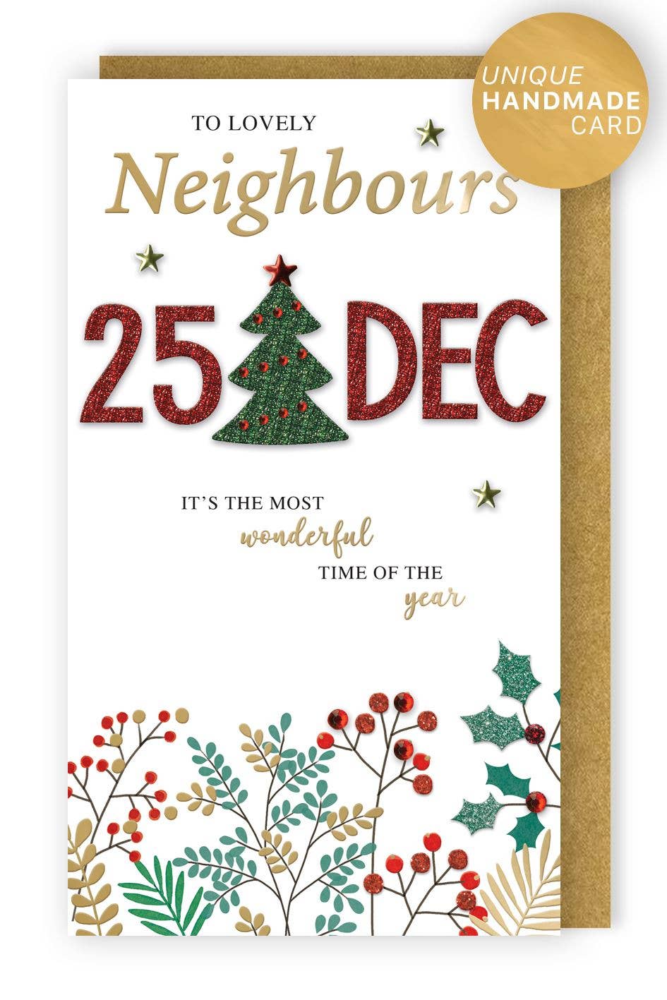 Neighbours - Tree - Christmas Card -Champagne- Second Nature