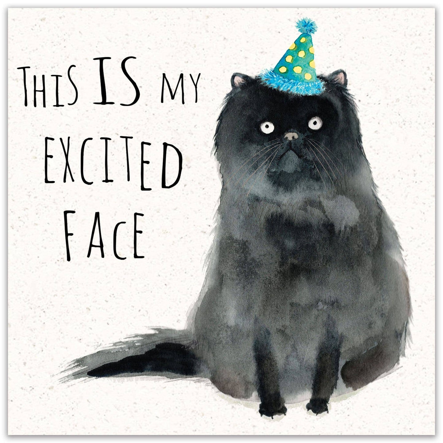 Excited Face - Funny Cat Card