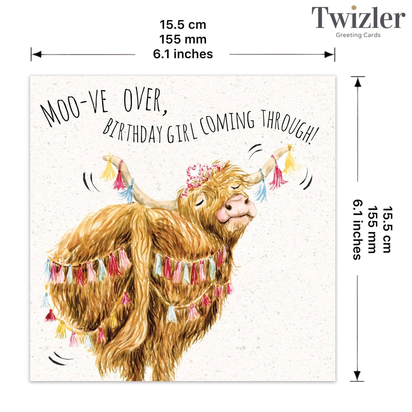 Highland Cow Moo-ve Over - Funny Birthday Card